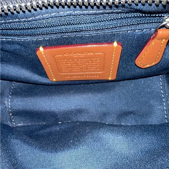 Coach Carmen Mini Denim Quilted Hobo/Crossbody Bag - Picture 9 of 13